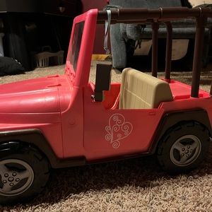 Pink, American girl, doll car that actually rolls